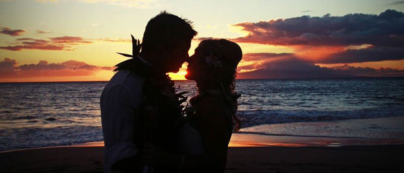 Maui beach wedding bliss.